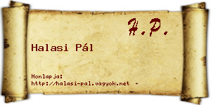 Halasi Pál névjegykártya