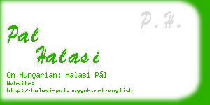 pal halasi business card